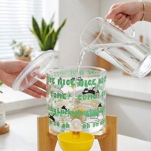 Distributeur d'eau automatique pour chat DIY, grande capacité, seau en verre, distributeur d'eau pour <span class=keywords><strong>animaux</strong></span> de compagnie, silencieux, sans prise, avec couvercle - Product Image 3