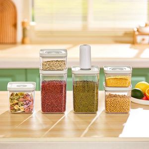 Vacuum Sealed Plastic Food <b>Storage</b> Containers with Pump Airtight Keeps Food Fresh Prevents Bacteria for Grains Rectangle Shape - Product Image 1