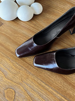 Escarpins pour femmes en cuir véritable de haute qualité, Nouveautés Automne 2026, à bout carré, élégants pour soirée, à talons hauts et décolleté peu profond