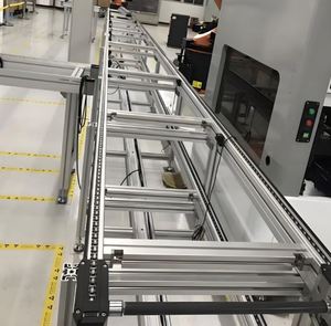 Manufacturer Heavy Duty Aluminum Free Flow Pallet Transportation Conveyor Speed Chain Conveyor for TV Screen Assembly Line - Product Image 1