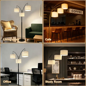 Lámpara de Pie de Arco con 3 Bombillas LED Regulables, Estilo Moderno de Mediados de Siglo, Interruptor Giratorio, Base Resistente, CRI 90, Alto Brillo para Sala de Estar - Product Image 5