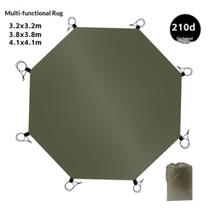 Tapis multifonctionnel en tissu Oxford 210D, tapis de camping hexagonal extérieur vert, pliable, imperméable, coupe-vent, protection UV - Product Image 1