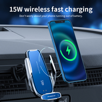 Nouveau Chargeur de Voiture Sans Fil 15W à Capteur Automatique pour Grille d'Aération, Type-C, Batterie Intégrée, Rotation à 360 Degrés pour iPhone (Modèle 2026)
