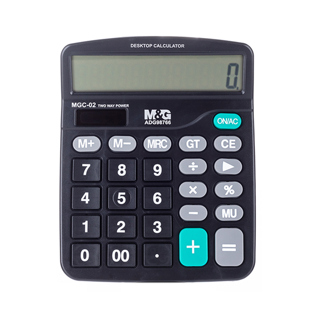 M&G Global Hot Selling Two Way Power Large Display 12 Digits Desktop Calculator