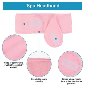 Custom Logo Face Makeup Facial Hairband Towel Sports Headband Microfiber Fabric Adjustable Spa Headband
