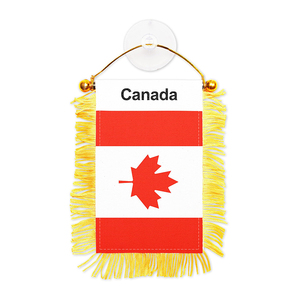 Drapeau canadien à franges double face en polyester avec impression numérique, <span class=keywords><strong>ventouse</strong></span> pour fenêtre, décoration de rétroviseur de voiture - Product Image 1