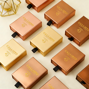 Custom <strong>Mini</strong> Caja Joyeria Earring Rings Necklace <strong>Drawer</strong> Box Cardboard <strong>Drawer</strong> Sliding Box Jewelry Packaging Box - Product Image 2