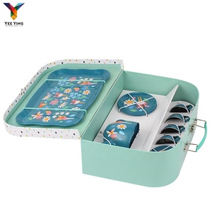 Boîte en théière en porcelaine pour enfants, design personnalisé via insertion <span class=keywords><strong>de</strong></span> <span class=keywords><strong>rangement</strong></span>, jouets d'enfants, service à thé, valise en <span class=keywords><strong>carton</strong></span> avec poignée - Product Image 5