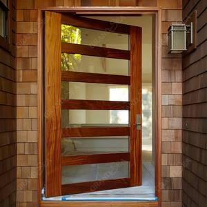 Cerradura Inteligente para Puerta de Entrada Principal de Casa Moderna con Cámara, Luz Lateral, Puerta Pivotante de Aluminio y Vidrio - Product Image 6