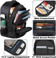 Sac à dos pour ordinateur portable à roulettes, imperméable, antivol, avec port USB, grand sac de voyage pour affaires, pour l'université