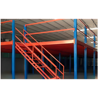 Étagères de plateforme en mezzanine, atelier, bâtiment industriel, structure en acier robuste à deux étages, poutre en I, sans soudure, démontable, réglable
