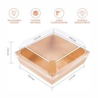 Boîte à donuts jetable, contenants alimentaires carrés de 5 pouces, boîte en papier pour sandwichs, biscuits, tranches de gâteau, pâtisseries, aliments cuits, avec couvercles transparents