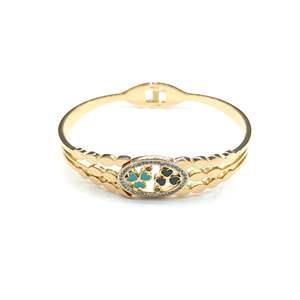 Bracelet tendance en acier inoxydable 316L plaqué or PVD, avec breloque ovale et motif cœur, pour femme, accessoire de bijouterie - Product Image 1