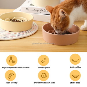 Ciotola in Ceramica Multicolore per Alimentazione Lenta di Cani e Gatti, Resistente e Anti-Soffocamento - Product Image 2