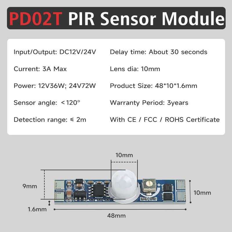 PD02T-B1(Fade on/off and 2-80s delay time adjustable)