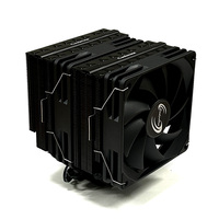 Para PCCOOLER RZ620 CPU blanca cubierta de ánodo de radiador refrigerado por aire torre doble 6 tubo de calor ventilador de ajuste de 3 engranajes compatible con 1700/AM5