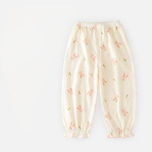 Pantalones de Punto con Estampado de Dibujos Animados, Ecológicos, <span class=keywords><strong>Antimosquitos</strong></span>, para Niños, Finos, con Cordón en el Tobillo, para Niños y Niñas, Casuales de Verano - Product Image 1