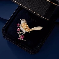 1 pièce Nouvelle Broche Oiseau Tendance pour Femme, Broche Animale Haut de Gamme Incrustée de Diamants, Design de Niche, Accessoire de Costume