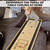 2 in 1 Permainan Papan Kayu Shuffleboard dan Curling