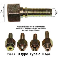Raccords de sertissage pour flexibles hydrauliques haute pression, zingués, métriques et impériaux, en trois parties, accessoires de moulage hexagonal