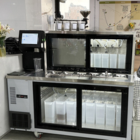Ensemble complet commercial de haute qualité en acier inoxydable 304 Machine à thé Boba Table de travail Comptoir de bar à thé à bulles pour hôtels et restaurants