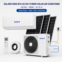 AC Hybrid Tenaga Surya 9000 BTU DC Inverter Wall Split Set Lengkap Pendingin Pemanas Rumah Tangga