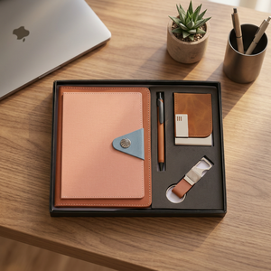 Leather Organizer <b>Planner</b> <b>A4</b> Size Hardcover with Pen Card Holder Keychain Gift Set PU Leather & PP Paper Diary - Product Image 2