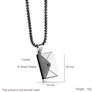 Factory Direct Wholesale Stainless Steel love Letter Necklace, Envelope <b>Locket</b> Pendant Envelope Necklace - Product Image 2