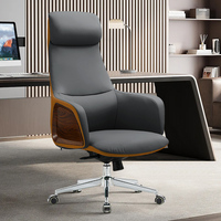 Chaise de bureau ergonomique en cuir à dossier haut moderne, chaise de direction pivotante réglable pour solutions de mobilier de bureau tout-en-un