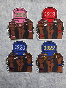 Écussons brodés personnalisés 1913-<span class=keywords><strong>1922</strong></span> pour sororité, à thermocoller ou à coudre, motif Black Girl, badges et appliques pour vestes, chapeaux, sacs - Product Image 5
