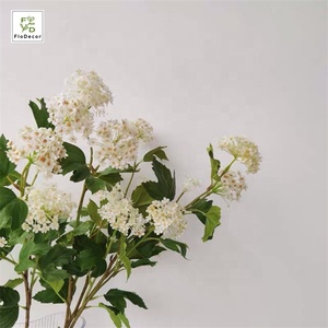Vente en gros Voile de mariée artificiel à 5 têtes Fleurs Spirea Boule de neige Petit hortensia blanc pour mariage Fleurs décoratives - Product Image 4
