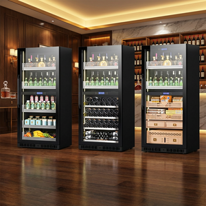 Refrigerador de Vino con Doble Puerta de Vidrio, Cuatro Zonas, para Vino Tinto y Blanco, Licor, Humidor para Cigarros - Product Image 2