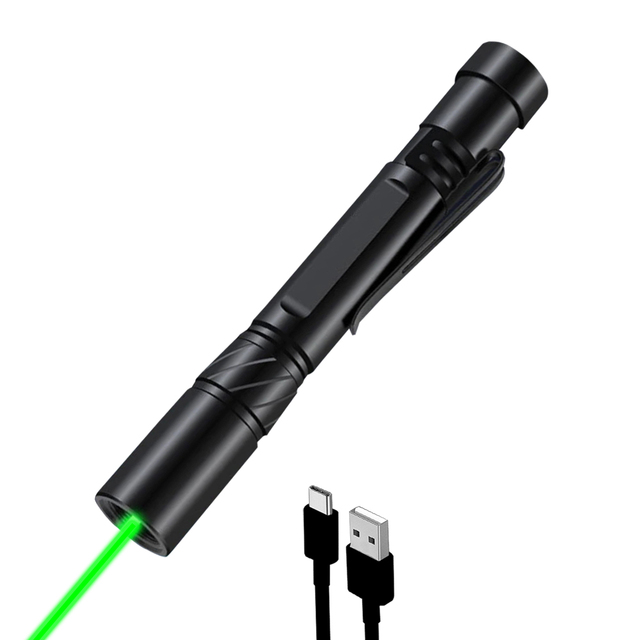 Laser Pointer Green Laser Light Long Range Type-C USB Rechargeable Red Laser Pointer