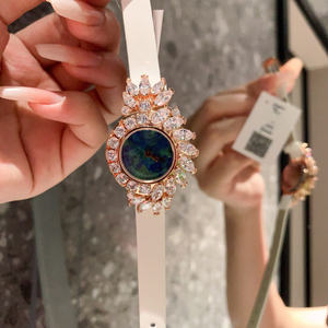 Reloj de pulsera automático de lujo con esfera de diamante de cristal de zafiro de 26mm estilo correa de cuero de cuarzo de acero inoxidable - Product Image 3