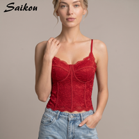 Nouvel Arrivage – Caraco Sexy en Dentelle Doux et Respirant avec Soutien-Gorge Intégré et Coussinets Rembourrés pour Femme – Vente en Gros