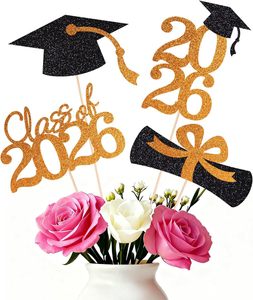 4 Pcs Décorations de Gâteau Scintillantes pour la Remise des Diplômes de la Promotion 2026 – Idéales pour les Fêtes de Fin d'Études au Lycée et à l'Université - Product Image 3