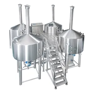 Equipamento de cerveja automático 50bbl sus304, aquecido a vapor 3 vessel para cerveja comercial