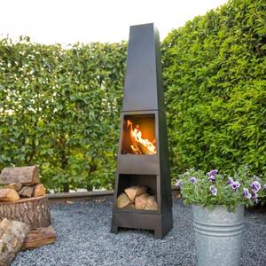 <span class=keywords><strong>Chimenea</strong></span> de Leña de Diseño Moderno con Forma de Torre y Rejilla para Leños - Product Image 5