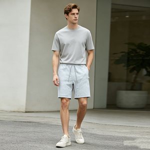 Shorts amples en molleton de coton pour hommes, coupe large, personnalisables avec logo, 420 g/m², style décontracté, vêtements pour hommes - Product Image 3