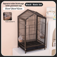 Cage à oiseaux pour perroquets de grande taille, en fer massif, avec tube triangulaire épais, base en grillage métallique amovible, cage de reproduction écologique pour petits perroquets