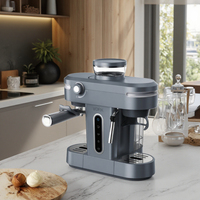 Machine à expresso domestique avec mousseur à lait, compacte, 15 bars, design italien, machine à café expresso