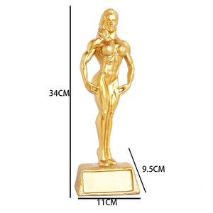 Résine personnalisée Antique Bronze <span class=keywords><strong>Bikini</strong></span> Statues féminines trophée de musculation - Product Image 1