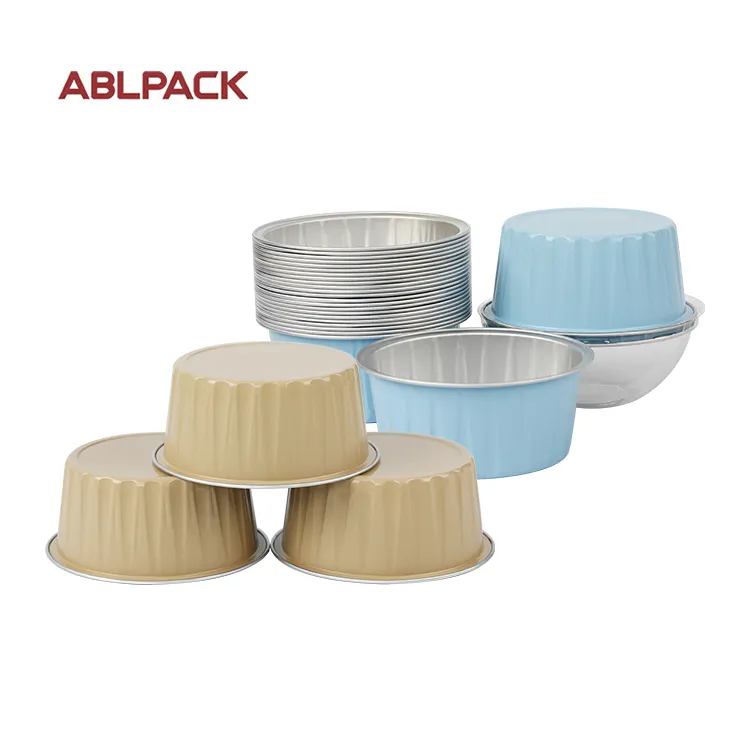 Fabricant ABLPACK 125ml Emballage Alimentaire Tasses De Cuisson Pudding Pan Avec Couvercle Boîtes À Dessert Jetables