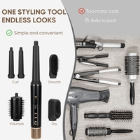 Sèche-cheveux professionnel 5 en 1 haute vitesse, lisseur, boucleur, outils de coiffage, brosse à air chaud