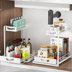 Étagère à épices de cuisine moderne à un seul niveau Organisateur de stockage sur pied pour armoire métallique domestique <span class=keywords><strong>Sous</strong></span>-évier multifonctionnel - Product Image 1
