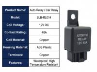 Relais automobile 12V 40A 4 broches à couvercle lisse normalement ouvert pour dispositif de contrôle électronique de climatisation de voiture