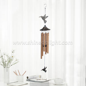 กระดิ่งลมฮัมมิ่งเบิร์ดกลางแจ้งพร้อมหลอดอลูมิเนียม6หลอดกระดิ่งลมที่ระลึกสำหรับภายนอกของขวัญที่ไม่ซ้ำกัน - Product Image 2