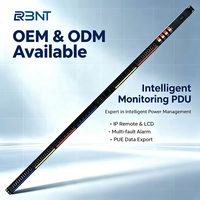 PDU intelligent triphasé à montage en rack 63A 380V 42 prises, unité de distribution d'alimentation avec contrôle à distance via IPv4/IPv6/HTTP/SNMP/SMTP