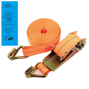 LC500daN 25mm 5m 고품질 폴리에스터 웨빙 스트랩 래칫 타이 다운 더블 J 훅 및 스틸 버클 포함 - Product Image 1
