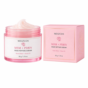 Crème <span class=keywords><strong>Visage</strong></span> Hydratante Éclatante au Peptide <span class=keywords><strong>de</strong></span> <span class=keywords><strong>Rose</strong></span> MSM PDRN 50g avec <span class=keywords><strong>Eau</strong></span> <span class=keywords><strong>de</strong></span> <span class=keywords><strong>Rose</strong></span> et Huile <span class=keywords><strong>de</strong></span> <span class=keywords><strong>Rose</strong></span>, Soin OEM ODM pour la Peau, Marque Privée - Product Image 1